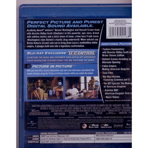 AMERICAN GANGSTER on BLU-RAY, Denzel and Russell! - Picture 2 of 2